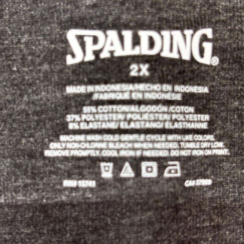 Spalding Leggings Women 2X Heather Grey High Waist 4-Way Stretch New Workout - Picture 4 of 8